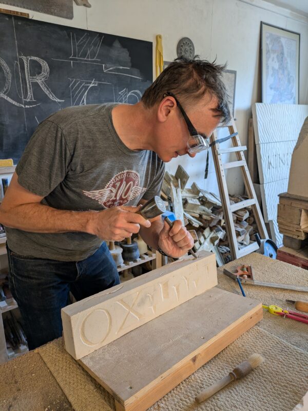 Paul who is typographer and designs letterforms and fonts wanting to learn to cut letters.